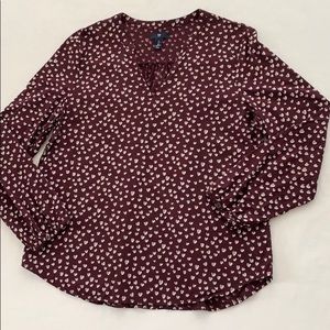 GAP Factory Split V-Neck Long Sleeve Blouse